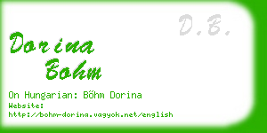 dorina bohm business card
